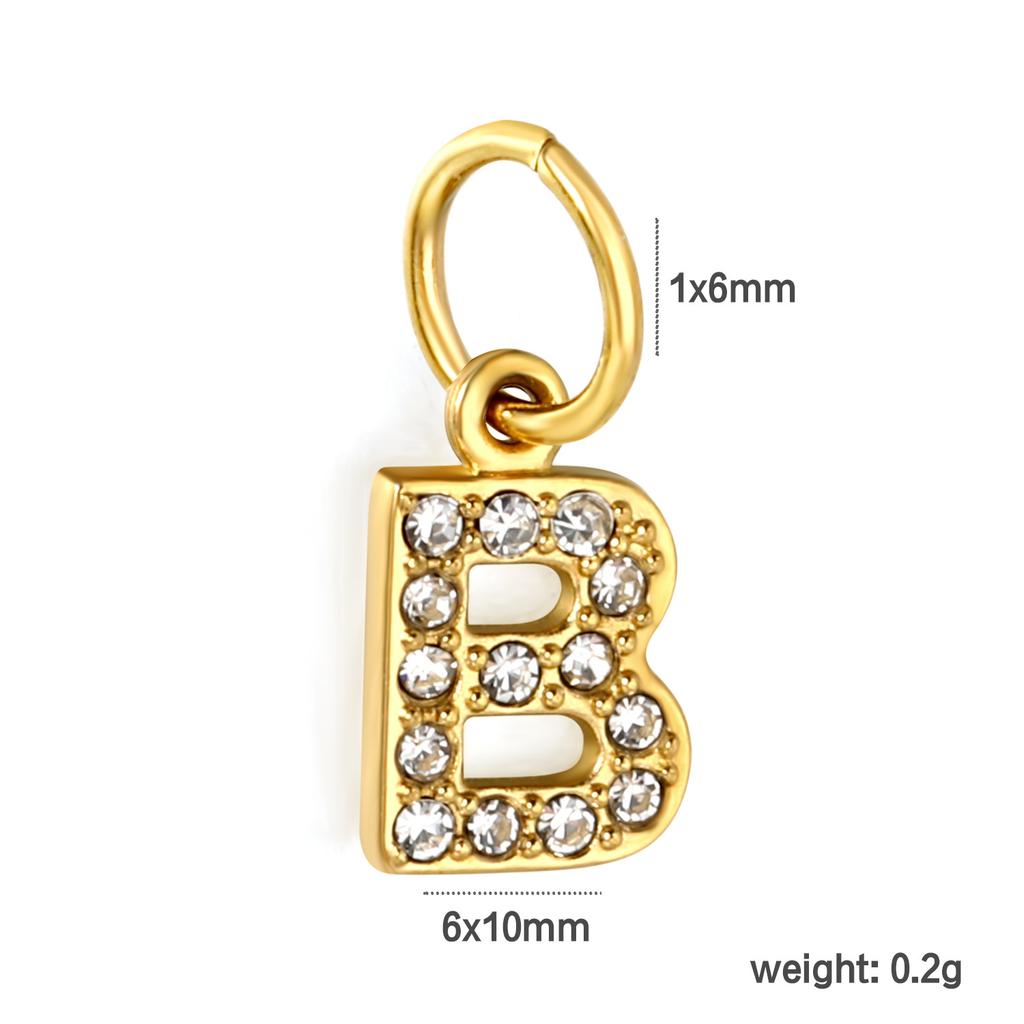 Diamond Stainless Steel Jewelry Accessories 26 Letter Pendant Pendant DIY Necklace Bracelet Accessories