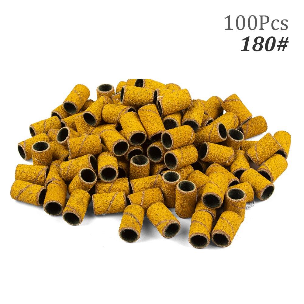 100pcs Nail Drill Bits Sanding Bands for Nail Drill File Grinder Sander Band Set for Acrylic Nails Gel Removing Pedicure Tool