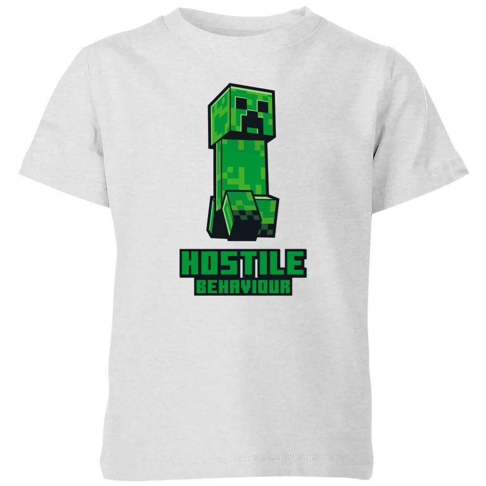 Minecraft Hostile Behaviour Kids T-Shirt - Grey - 3-4 Years 150