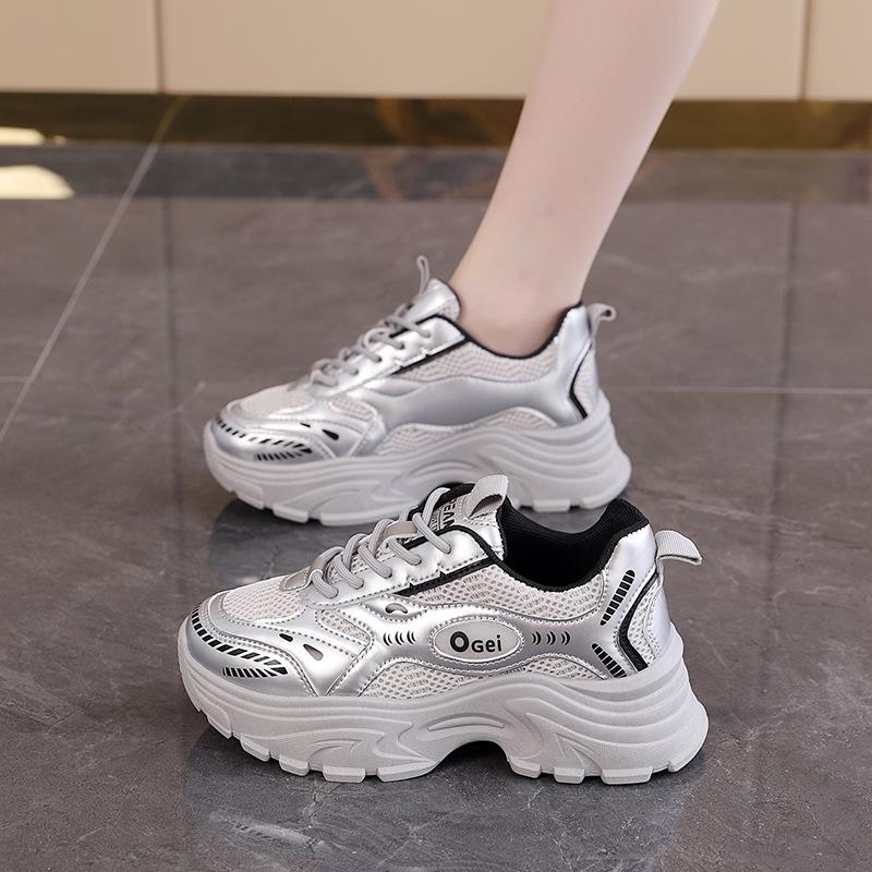 

Осенняя спортивная обувь женская новая повседневная обувь на платформе женская дорожная обувь для папы B 35 серый