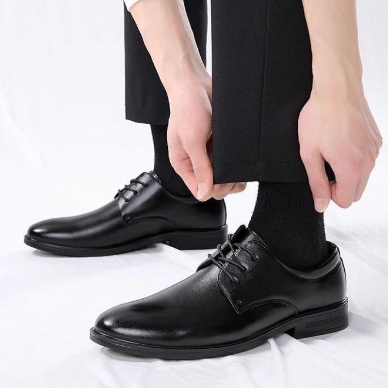 Men's 2025 Waterproof Leather Business Casual Shoes - British Style, Soft Sole