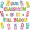 Spring Bulletin Board Decorations for Classroom - 31pcs Our Classroom Is In Full Bloom Spring Flower Cutouts Classroom Decorations for Spring Home