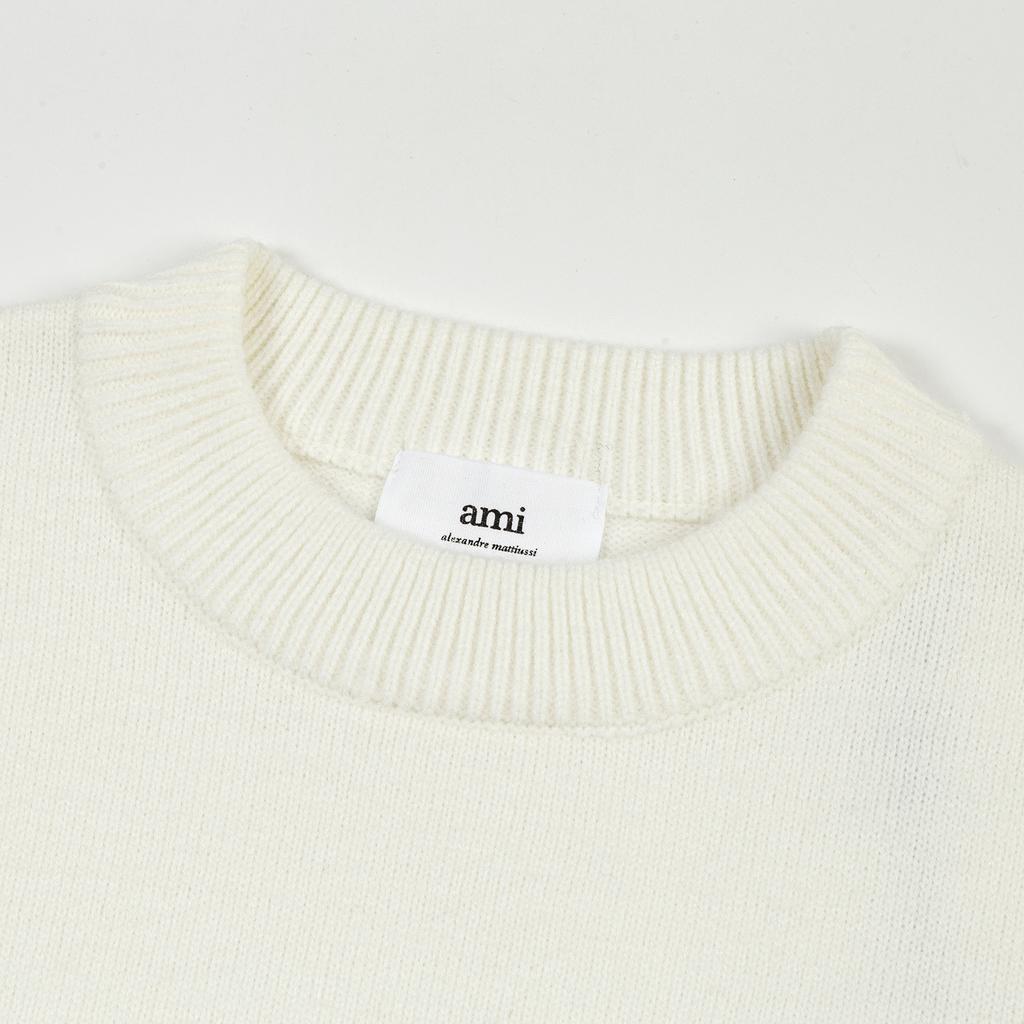 AMI New Autumn and Winter Silver Love Alpaca Wool Blend Soft and Sticky Knit Couple's Round Neck Sweater