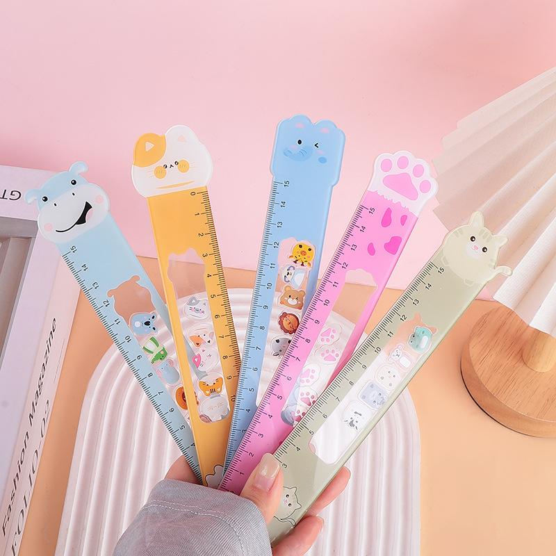 Acrylic Stationery Ruler Cartoon Animal Cartoon Ruler Cute Animal Ruler Lightweight For Student Use Classroom School Supplies
