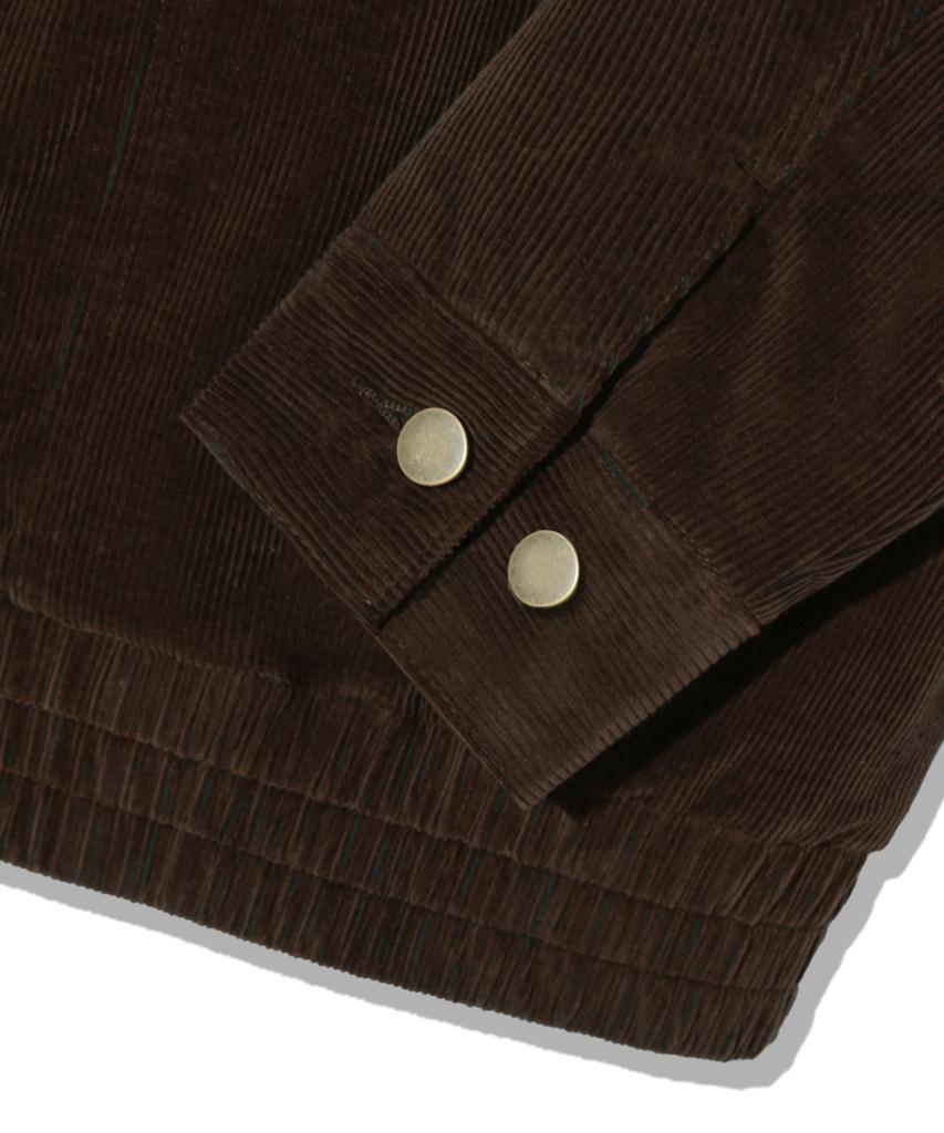 Trillion Sherpa Corduroy Studded Western Jacket_Brown
