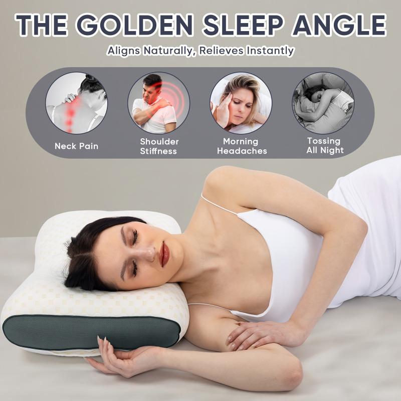 2PC Deep Sleep Cervical Pillow - Suitable for side and supine people, machine washed durable polyester core, comfortable in all seasons
