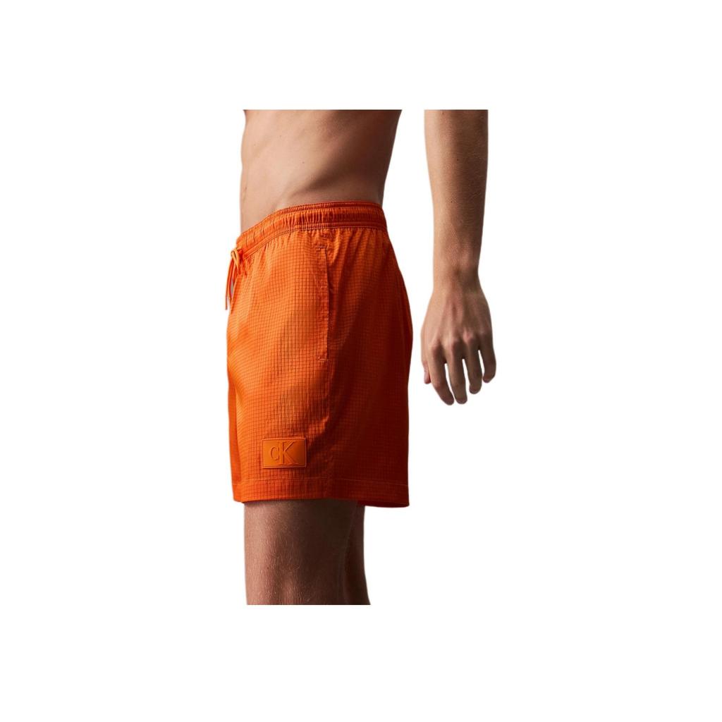 Calvin Klein Tear-Resistant Drawstring Elastic Waist Pocket Swim Shorts Men Swim Shorts Deep-Burgundy KM0KM01023-SE9