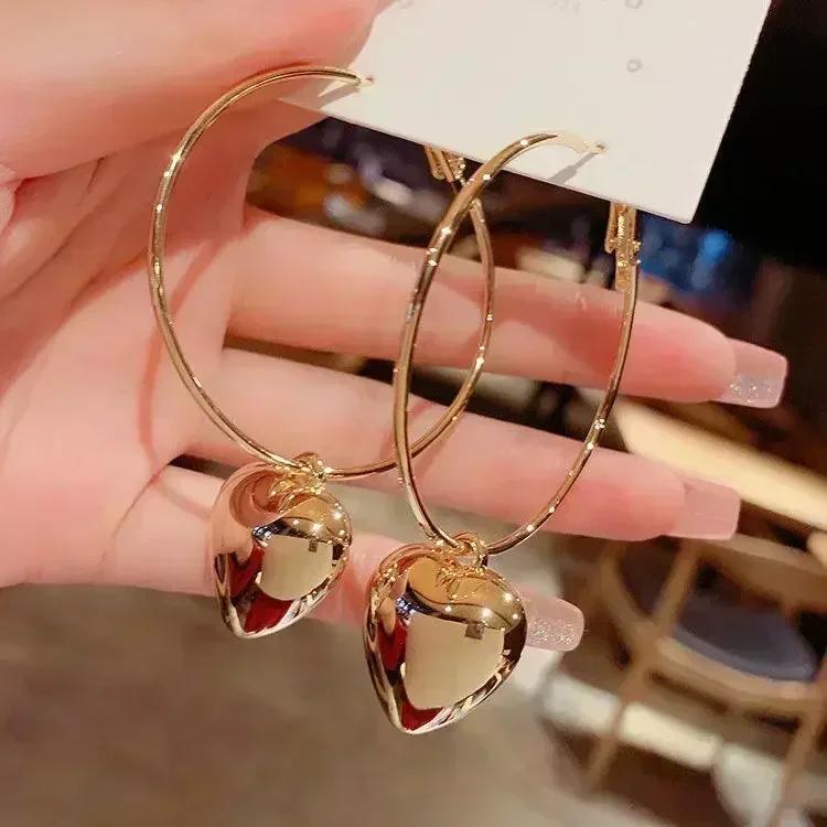 Super Sparkling Crystal Golden Earrings for Women Personalized Exquisite Daily Accessories Party Jewelry Birthday Gifts