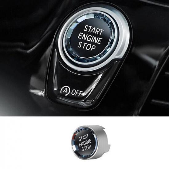 For BMW X2 F39 - Matte Silver One-Button Start Switch Cover Trim 1PCS