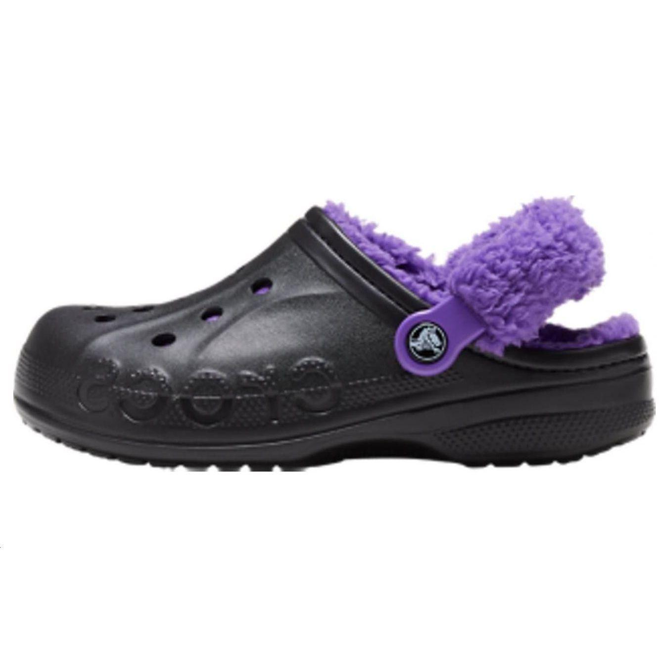 

Crocs Non-Slip Durable Lightweight Clogs Unisex Footwear Black Neon-Purple 20663309V 36-37