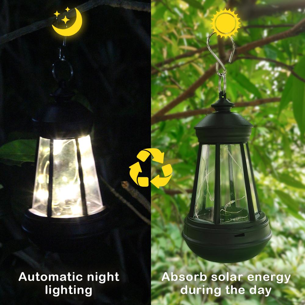 Retro Kerosinlampe Wasserdichte Solarkerzenlaterne LED Landschaft Hof Hängelichter Außen Garten Dekoration