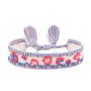 Handmade Floral Embroidery Tulip Bracelet with Unique Rope Chain Design