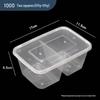 LAOXIANGHE Disposable Rectangular 1000ml Double Compartment Takeout Containers