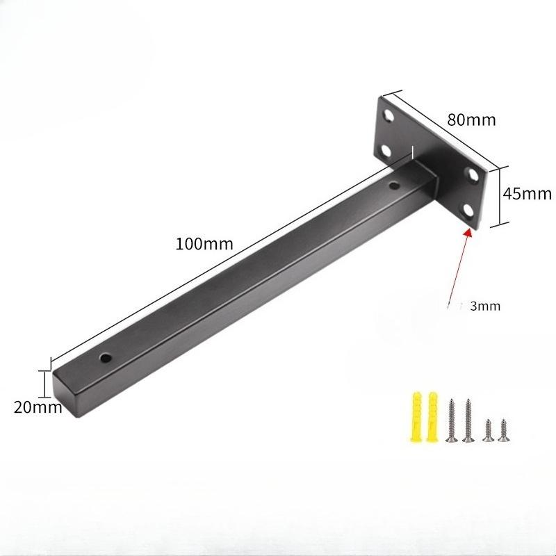 1 PC Floating Shelf Brackets Heavy Duty, Square Shelving Brackets, Metal Floating Shelf Supports, Black Wall Mount Brackets