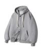 Bakken Classic Two-Way Button Plain Zip-Up Hoodie Bk7975_Melange Grey