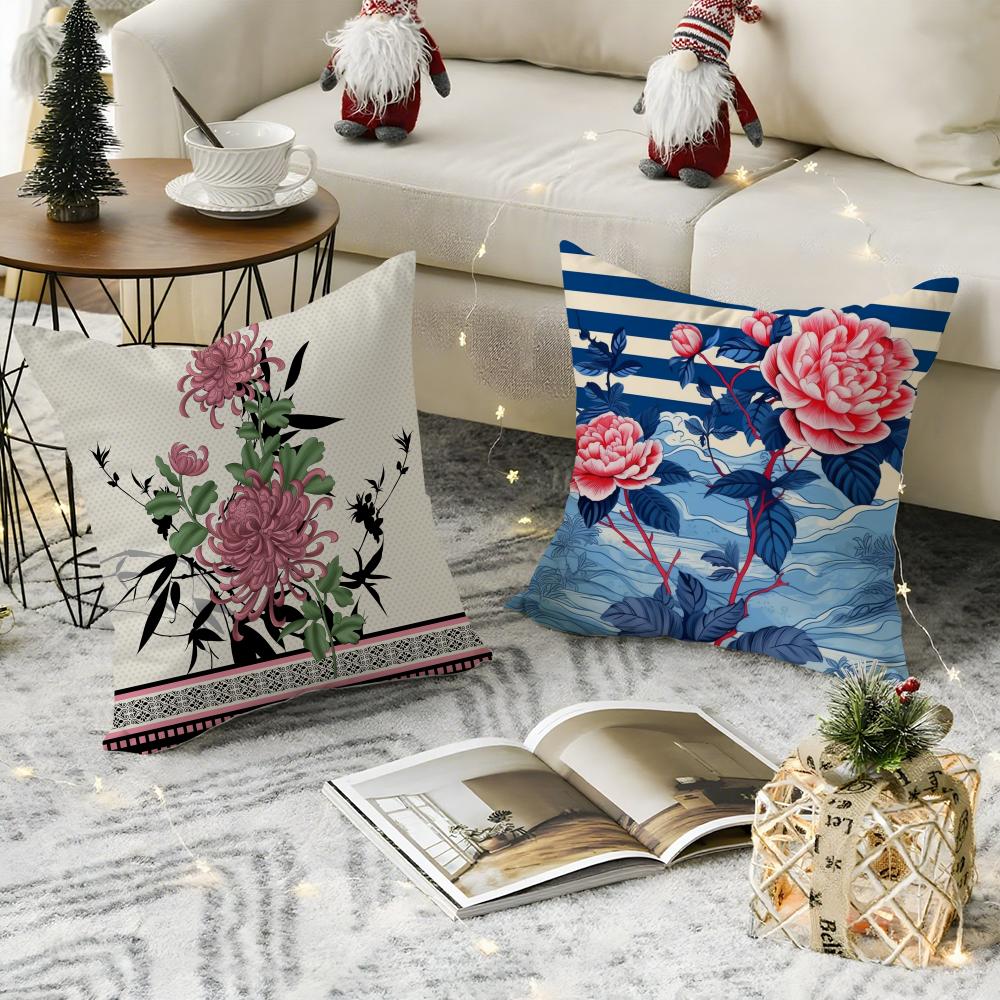 Elegant Traditional Chinese Art Pillow Case Pattern Printed Pillowcase For Living Room Sofa Cushion Cover  Bedroom Decor