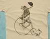 Kikker op Fiets T-shirt - Heren Hoge Biirt - Dier T-shirt - Antieke Fiets - Fiets Shirt - Dier Shirt - Fiets Shirt - Kikker T-shirt