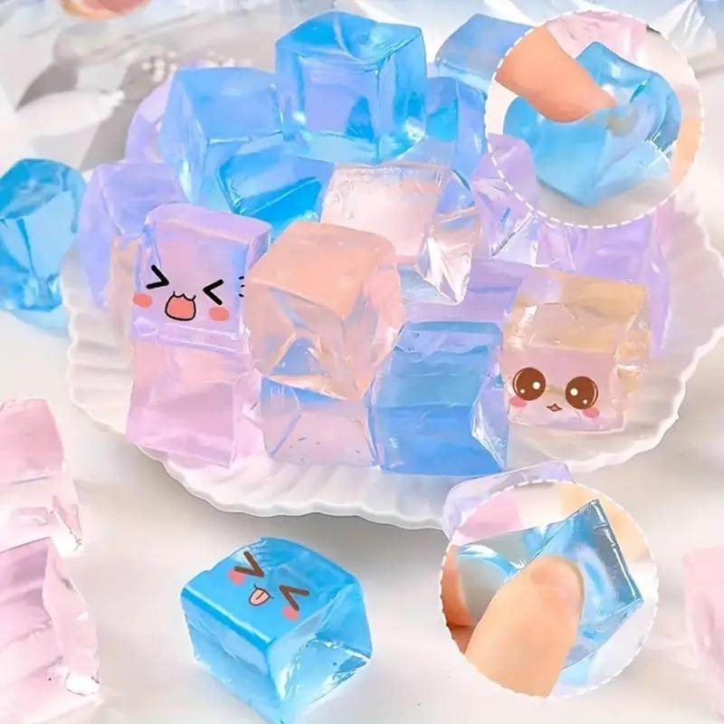 5-Pack Ice Cube Squeeze Toys - Colorful Mini Stress Relief Balls for Anxiety, Fidgeting & Sensory Sensitivity
