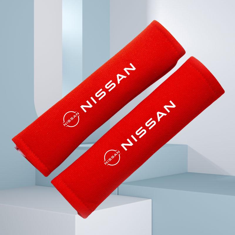 

2Pcs for Nissan X-trail Qashqai Note Juke Patrol Leaf Sentra Interior Accessories Car Seat Belt Safety Belt Shoulder Covers червоний