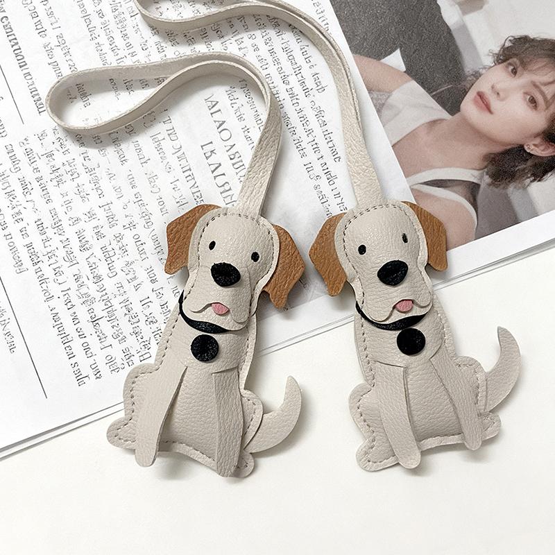 Cute Bichon Frise Labrador Retriever Dog Charms Cute Diy Lanyard Leather Dog Bag Charms