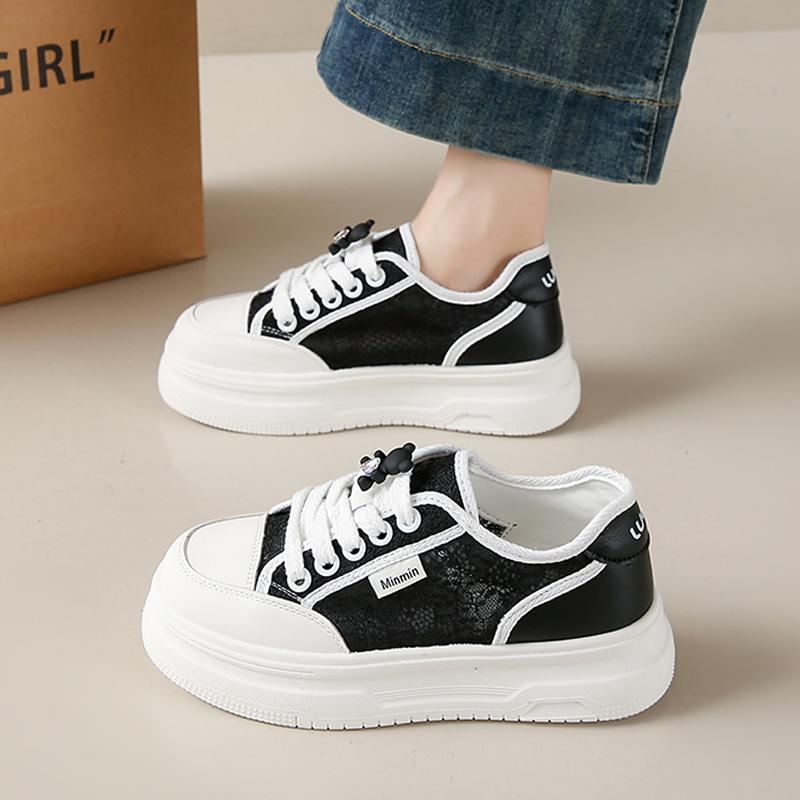 Fashion CRLAYDK Women's Classic Retro Lace Mesh Skateboard Shoes Fashion Sneakers Casual Tennis Walking Footwear Anti Slip Trainers