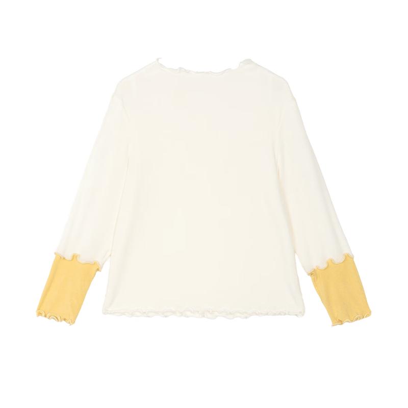 LUSON Baby Girl Ruffle Collar Long Sleeve T-Shirt 110