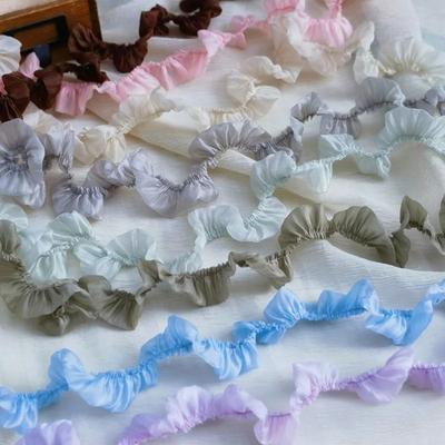 Polyester Pleated Lace Ribbon 3cm Wide Lace Material Ruffle Sewing Fabric Pleated Clothing DIY Supply