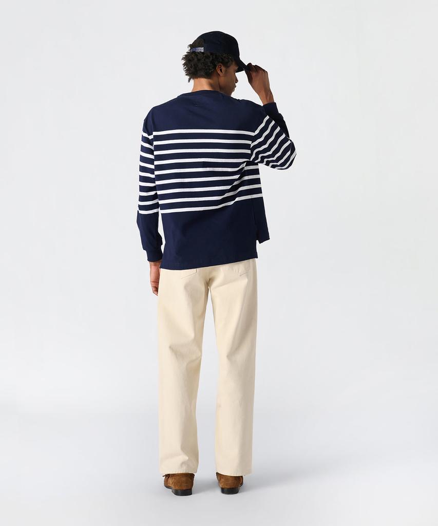 Noa (U) Oversized Striped Rugby Top Navy/White