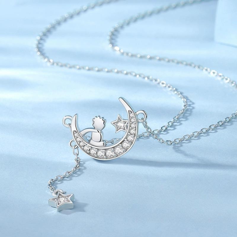 Little Prince Necklace Women's Light Luxury Niche Design Sense Collarbone Chain for Girlfriend's Birthday Gift