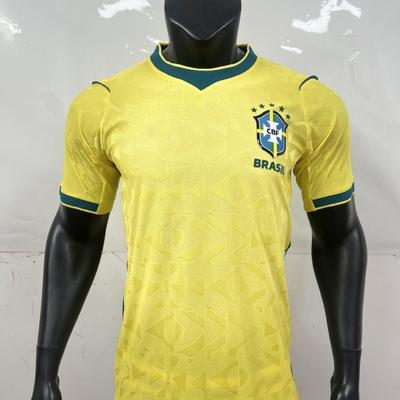''-2027 Brazil Home/Away Soccer Jersey Short Sleeve Training Match Fan Wear Bamboo Fiber Breathable Sportswear