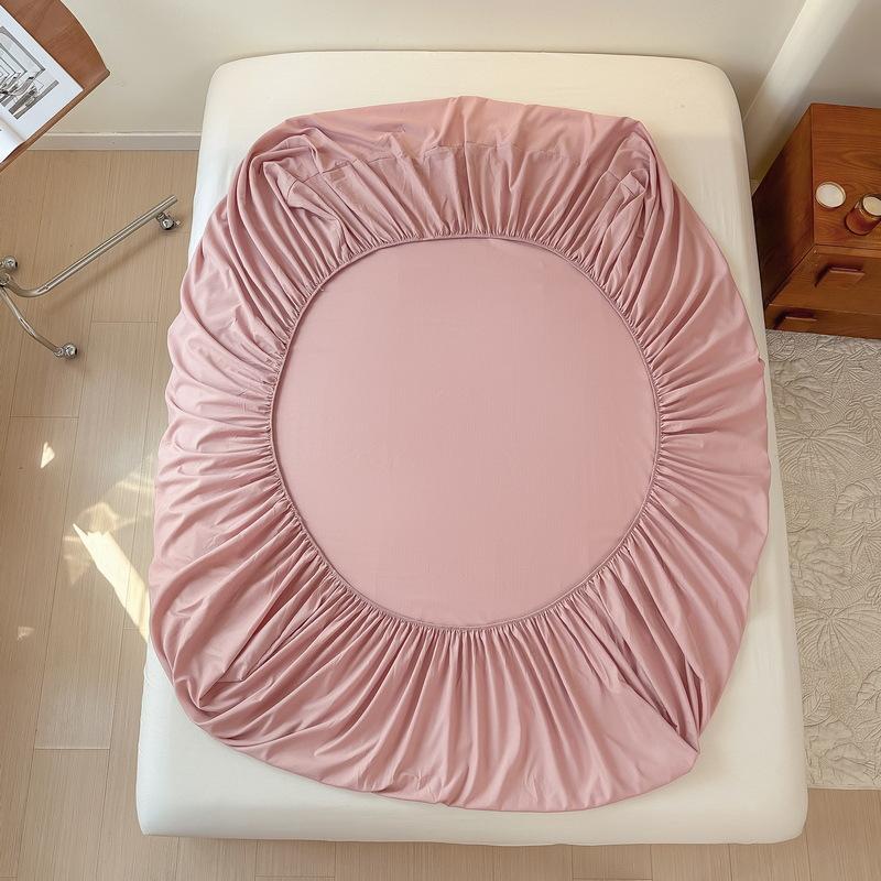 Простыня с эластичным мытым хлопковым голубым цветочным принтом — фото 4