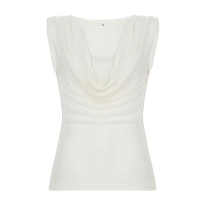 Gilet senza maniche in due pezzi per donna, stile donna matura, top puri, sottili e aderenti per l'estate