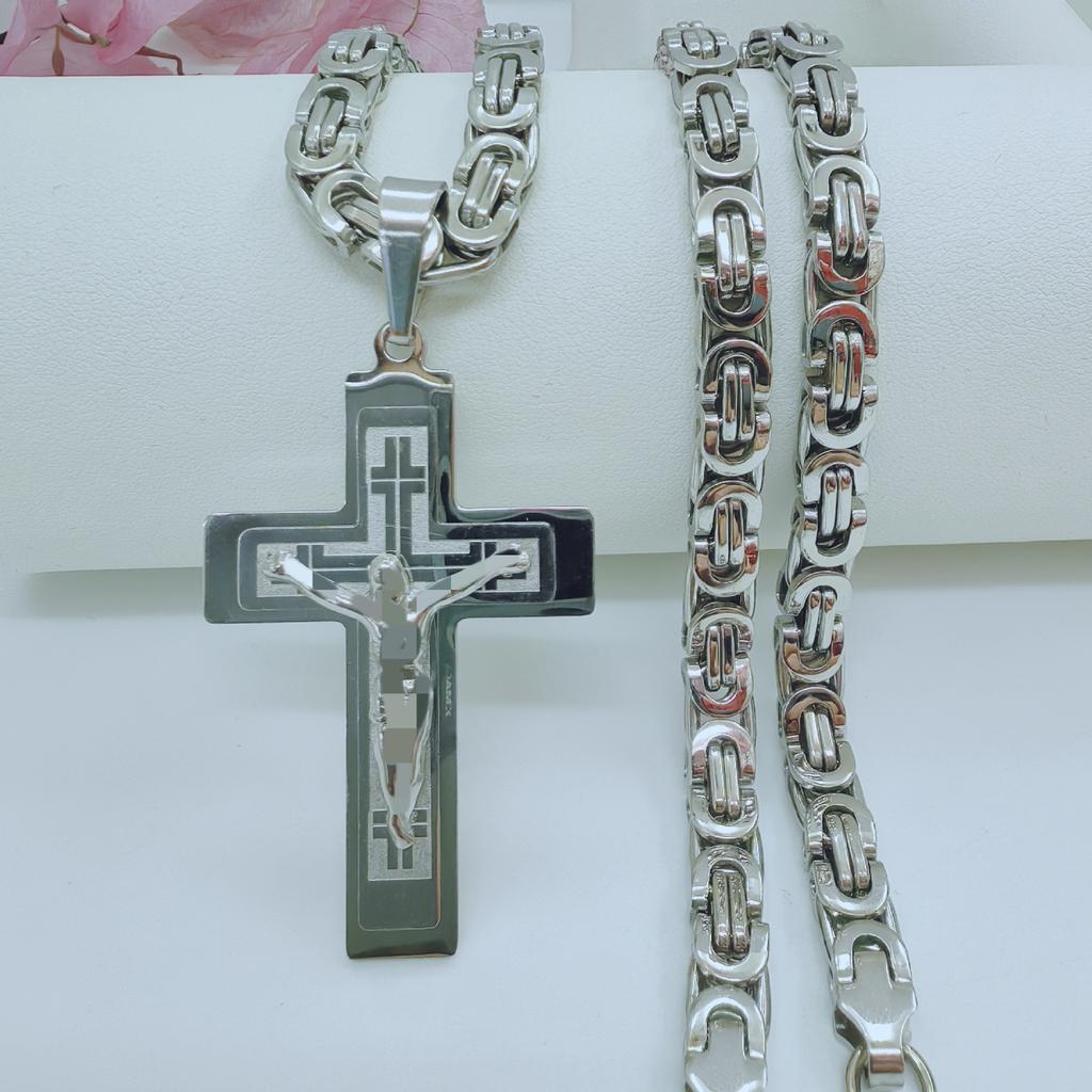 Fashion Trend Personalized Cross Pendant Flat Knot Necklace Jewelry Men's Pendant Necklace Jewelry Accessories 2026