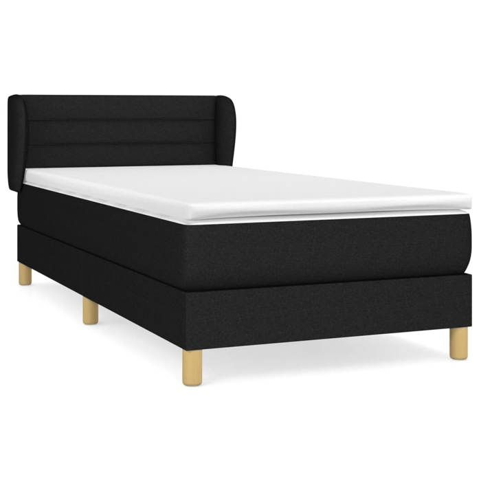 Maison Exclusive - Sommier à lattes de lit avec matelas Noir 100x200 cm Tissu