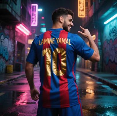 Lamine Yamal #10 Jersey Neon Street Football Fans 3D Printed Men s and Women s T-Shirts XXS