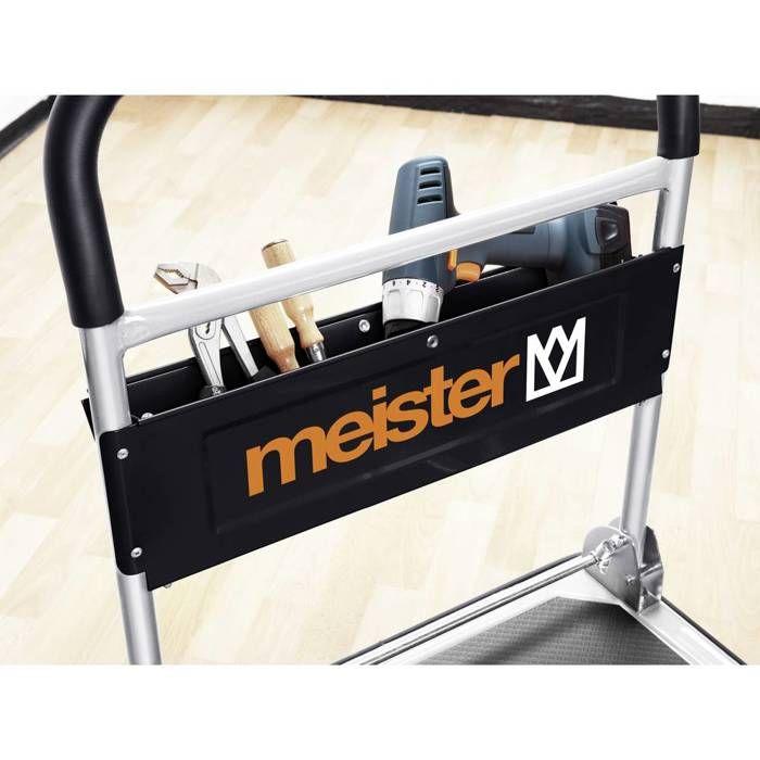 Meister werkzeuge 8985630 chariot plateforme pliable, avec espace de rangement acier charge max: 300 kg