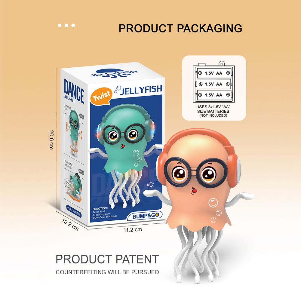 Elektrischer tanzender Tintenfisch Babyspielzeug Automatische Hindernisvermeidung Tintenfisch Interaktive Robotik Stressabbau Geschenk für Kinder Kleinkinder