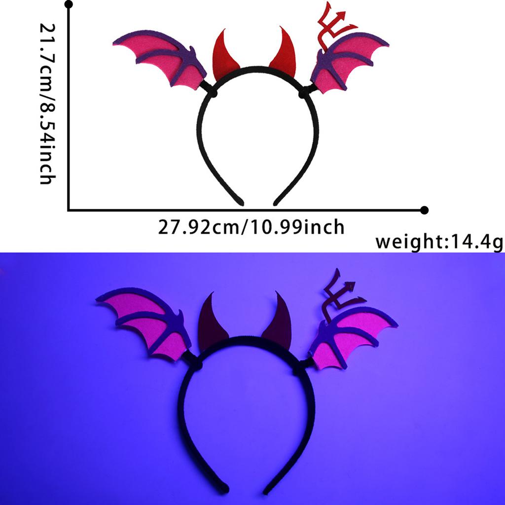 Halloween Glow Hair Hoop Lightweight Makeup Party Fun Hairband For Photos Ghost Festival Fluorescent Decorations