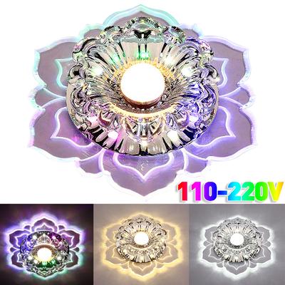 Modern Crystal Petals LED Ceiling Lights For Aisle Hallway Corridor Stairway Villa Gallery Kitchen Coffee Bar Indoor Lights