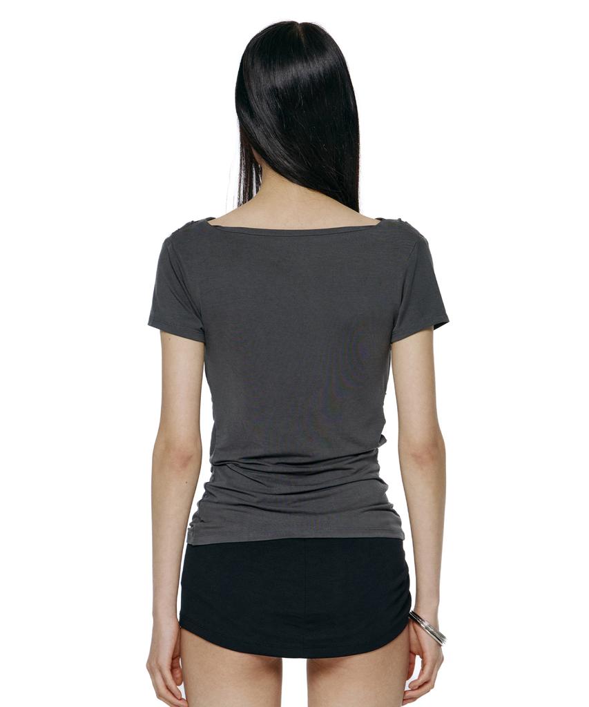 ROCKCAKE Drape Essential Top - Charcoal