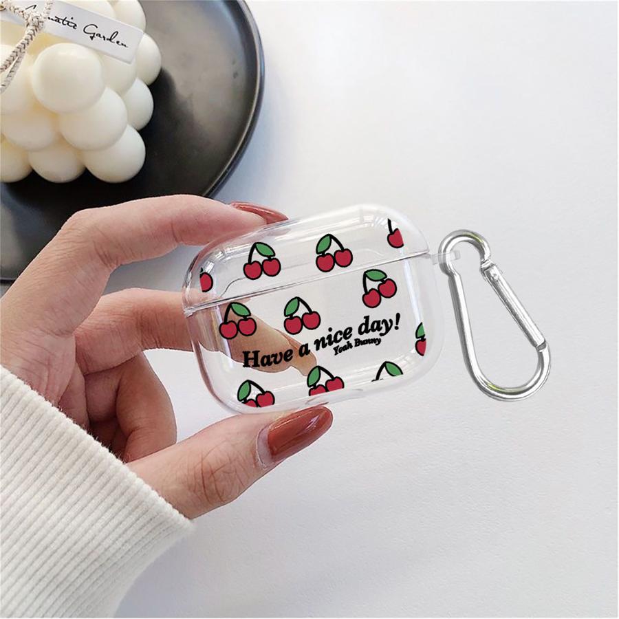 Case For Airpods Pro2 3 2 Pro Pro3 4 1 Clear Earphone Cases Cover Cartoon Cherry Lichee