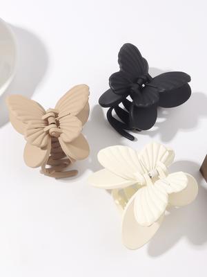 Matte doppelte 7cm Schmetterling Haarnadel Klammer Temperament Hai Haarspange Haarnadel Kopfschmuck