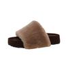 French thick-soled large-size one-word fluffy slippers for women to wear 2025 autumn and winter new fashionable height-increasing thermal slippers