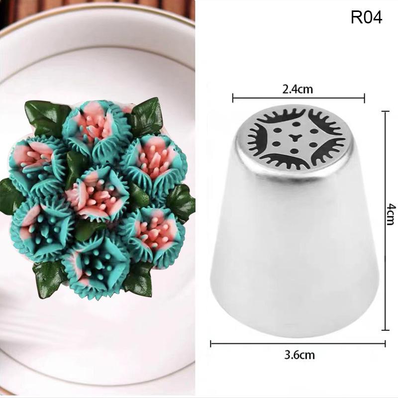 Russisk Tulipan Glasur Sprøyte Dyser Rustfritt Stål Blomst Iskrem Bakeritips Sprøytepose Cupcake Kake Dekorasjonsverktøy Former