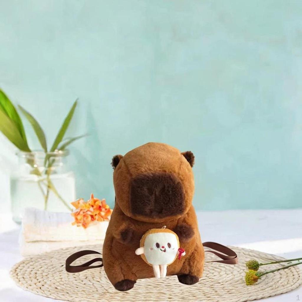 Capybara-Rucksack, Cartoon-Stil, für den Urlaub, Erwachsene und Kinder, leichtes Plüschspielzeug