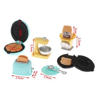 1:Mini Machine à pain pour maison de poupée, grille-pain, fouet, assiette de pesée, ensemble de cuisine alimentaire, 12 pièces