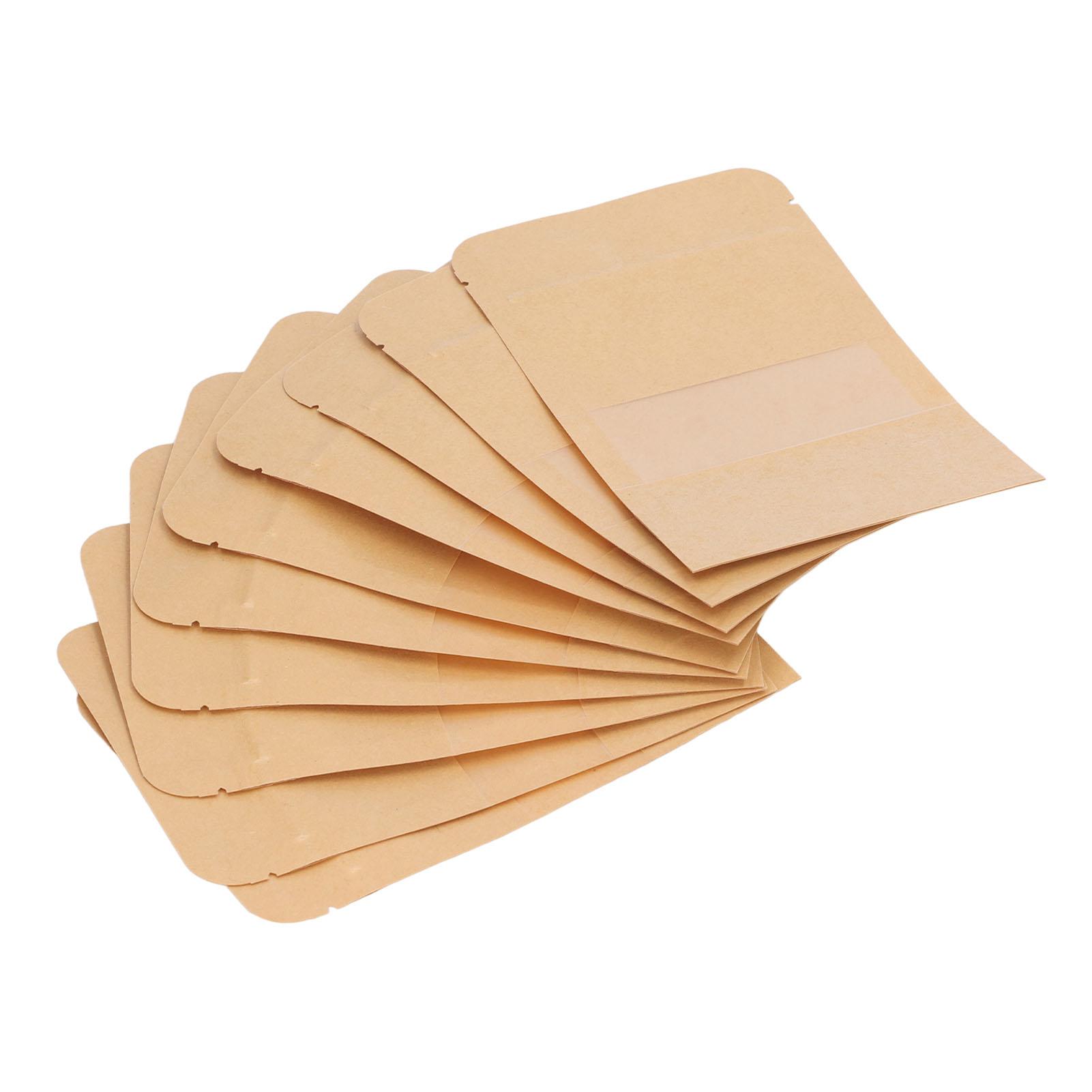 

200Pcs Stand Up Pouch Bag Kraft Paper Zip Bag Resealable 9x14cm with Window for Food Coffee