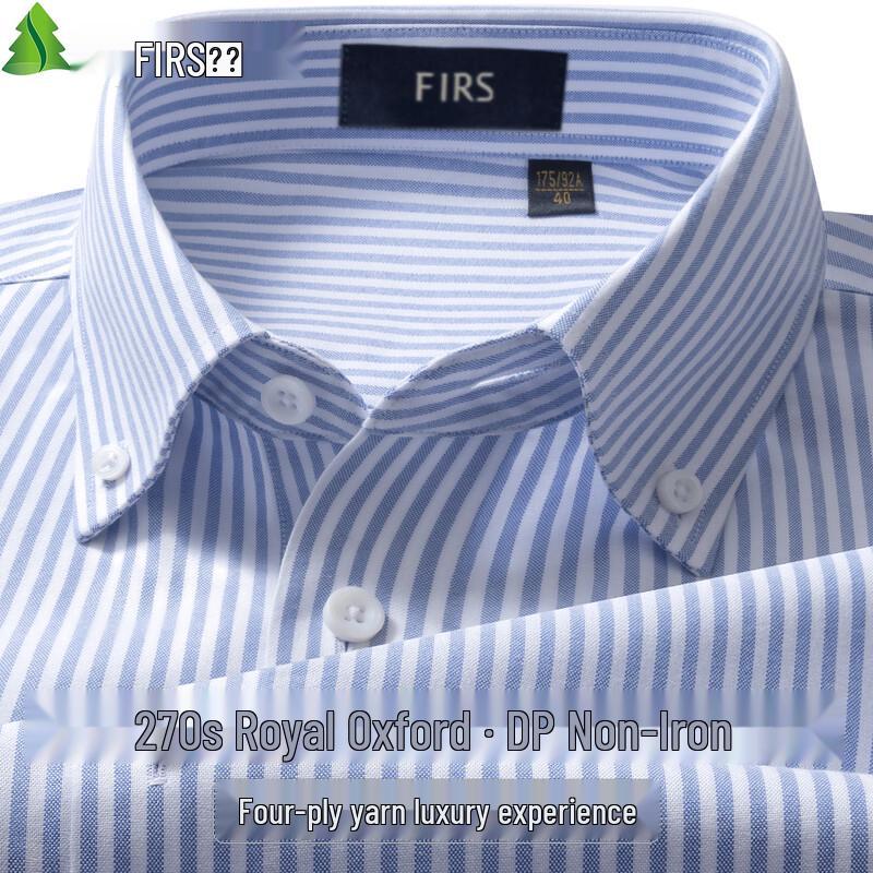 Мужская рубашка FIRS, 270 нитей, Royal Oxford DP, не требующая глажки, из чистого хлопка 41