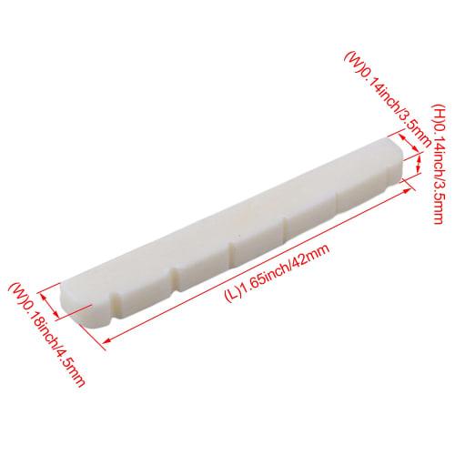 Yibuy 3-Pack White Guitar Bone Nuts, 42x3.5 X4.5mm, for 6-String Electric Guitars