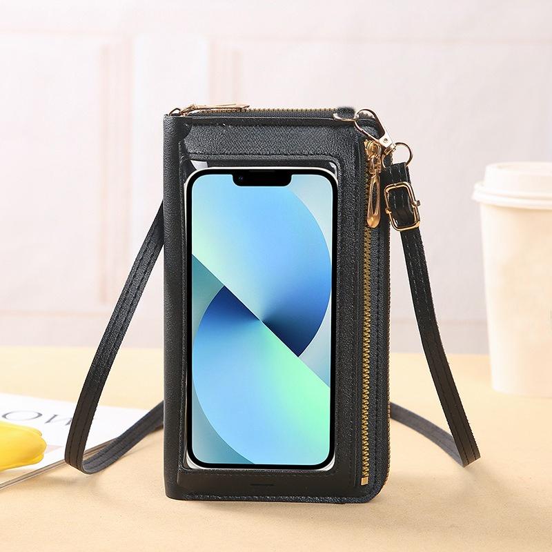 Touchscreen Mobile Phone Bag Female Oblique Cross Anti-theft Multi-function Shoulder Transparent Mini Bag Wallet Mobile Phone Bag